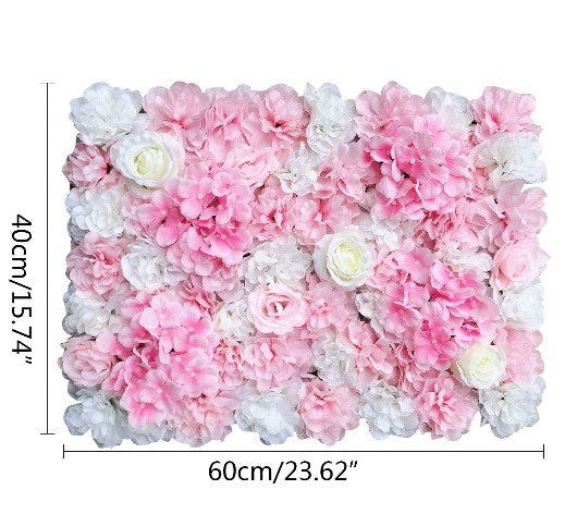 12x 40 * 60cm fiore artificiale muro rosa muro fai da te sfondo matrimonio (bianco dalia)