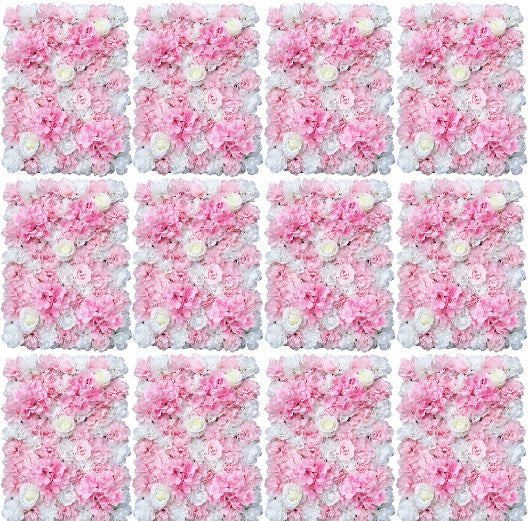 12x 40 * 60cm fiore artificiale muro rosa muro fai da te sfondo matrimonio (bianco dalia)