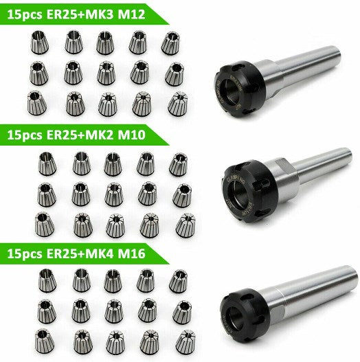 Mandrino portapinza MK3 M12 Kit pinza ER25 precision 0,015 mm