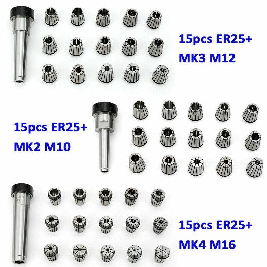 Mandrino portapinza MK3 M12 Kit pinza ER25 precision 0,015 mm
