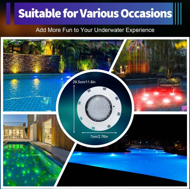 Faretto LED per piscina RGB da 45W Illuminazione per piscina subacquea con telecomando 12V