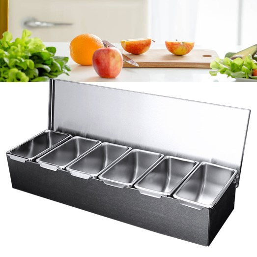 Set di 6 contenitori portaspezie da cucina con coperture, contenitori per spezie, utensili da cucina in Acciaio inox