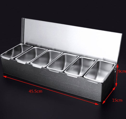 Set di 6 contenitori portaspezie da cucina con coperture, contenitori per spezie, utensili da cucina in Acciaio inox