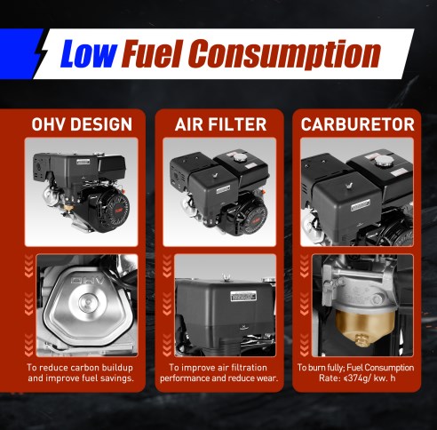 Motore a benzina a 4 tempi da 9000 Watt, motore da kart indipendente con allarme olio