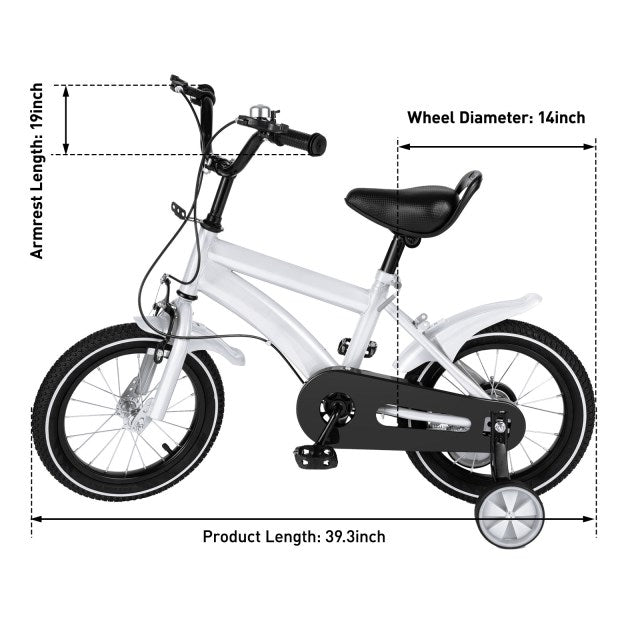 14" Bicicletta per bambini Kid Balance Riding Bike con ruote da allenamento