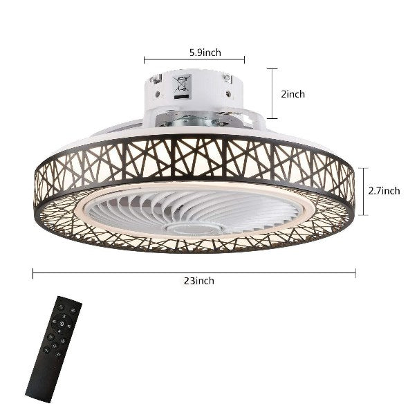 Lampada a sospensione a ventaglio 46W LED 3 colori dimmerabile con telecomando