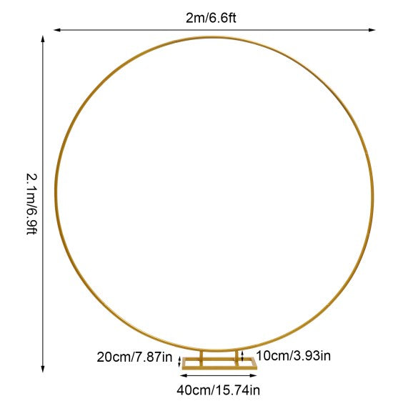 2 m Arco di palloncini rotondi in metallo, dorati, grandi decorazioni per matrimoni