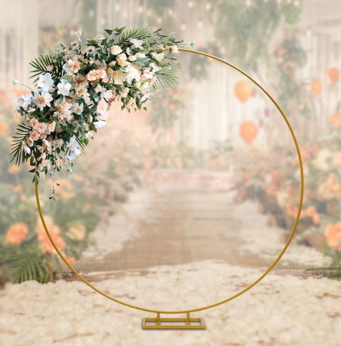 2 m Arco di palloncini rotondi in metallo, dorati, grandi decorazioni per matrimoni