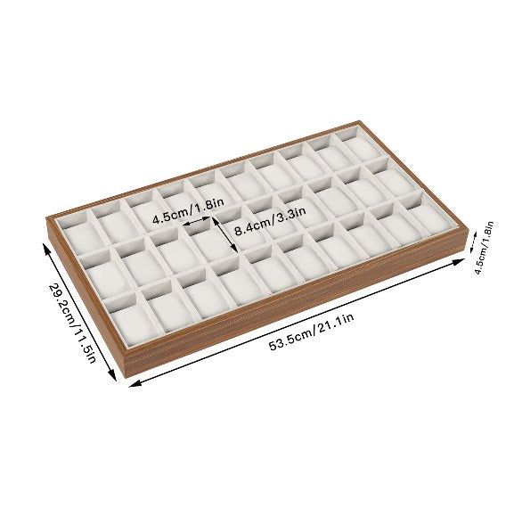 Scatola per orology da uomo a 30 scomparti, espositore in legno, organizzatore, vassoio per la conservazione dei Gioielli.