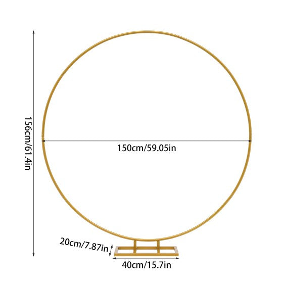 1,5 m Arco per Matrimonio in Metallo per Cerimonia, Compleanno, Decorazione Anello Rotondo in Ferro