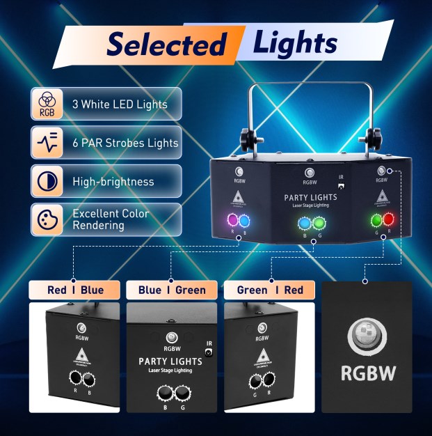 9-Eyes Laser LED RGB light Proiettore per DJ Illuminazione per palcoscenici effetto luce DMX effetto riflettore