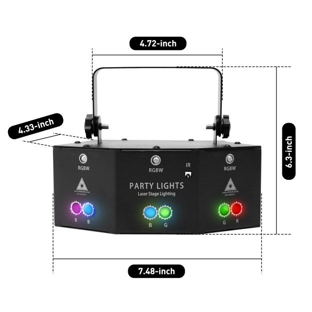 9-Eyes Laser LED RGB light Proiettore per DJ Illuminazione per palcoscenici effetto luce DMX effetto riflettore