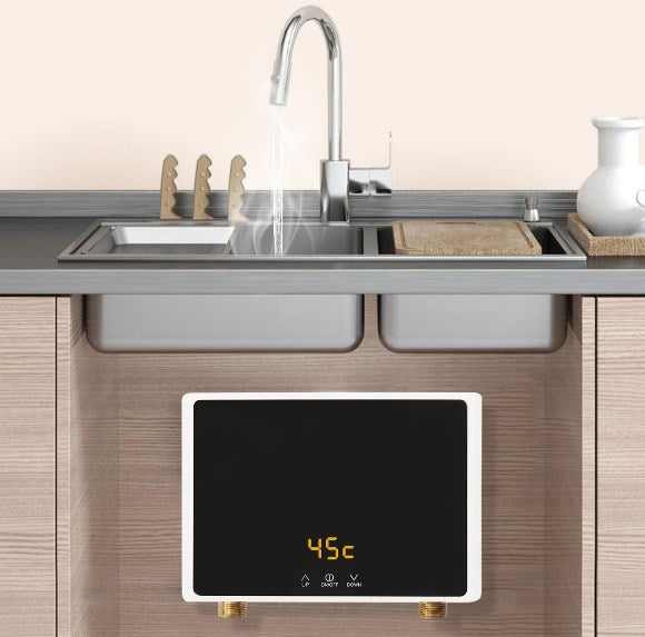 5.5 kW Scaldacqua istantanea elettrico con schermo LCD, piccolo scaldabagno Elettrico, 220 V , per cucina bagno lavandino