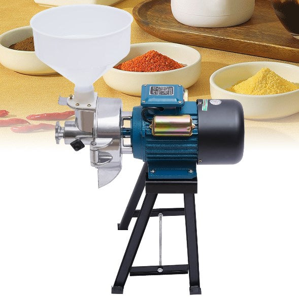 2200W macinino Elettrico, per cereal a secco e bagnato dry flour mill cereals grinder, con imbuto per gran, per grano, riso, mais, sorgo, soia.