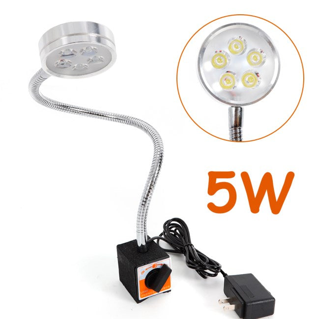 Lampada da lavoro con base magnetica a LED, Lampada magnetica a collo di cigno flessibile, 5 W