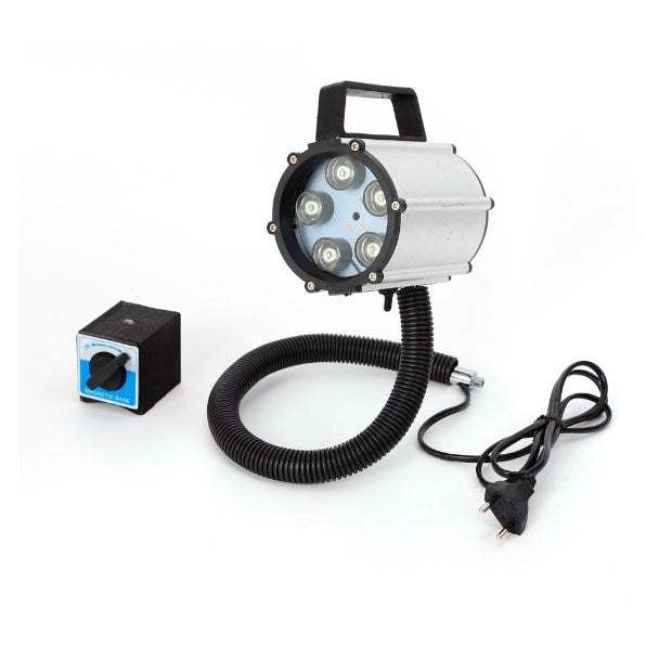 Lampada a LED da 5 W per Macchina da Lavoro a Rotazione, Lampada Flessibile per Fabbrica (Base Magnetica)