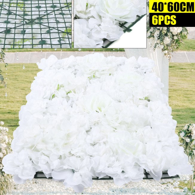 6 Pareti di Fiori Artificiali Decorazione di Sfondo, per Giardino, Matrimonio, Decorazione 40 x 60 cm