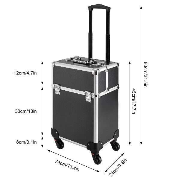 Trolley per cosmetici trousse per cosmetici trousse per cosmetici con maniglia 4 ruote universali con 4 scomparti estraibili per il viaggio