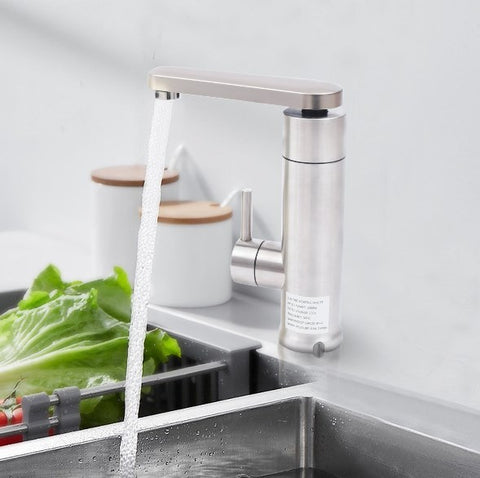 3000 W Electric Tap,  in acciaio inox rubinetto acqua calda rotazione 360º rubinetto da cucina, riscaldamento istantaneo