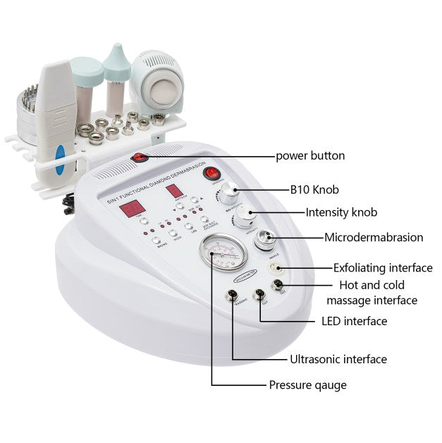 Dispositivo di bellezza 5 in 1 a ultrasuoni, micro intaglio per la cura del viso, adatto per donne e donne