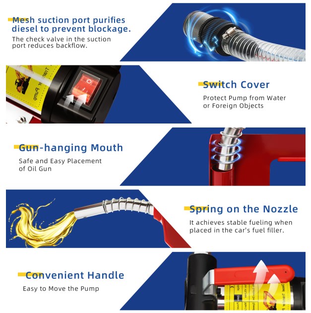 230V 200W 45L/min Pompa diesel, pompa dell'olio combustibile, ugello autoadescante + contatore