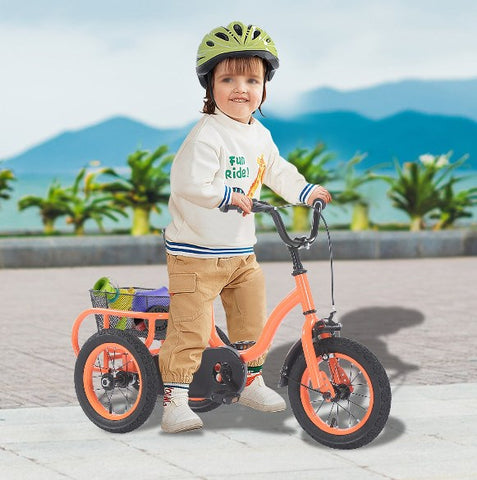 12 Pollici Bici 3 Ruote Bambini, Triciclo Bici Bambini Biciclette , per ragazzi, ragazze, 3 route, con cestino