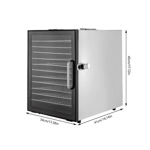 Disidratatore alimentare , 800 W, in Acciaio inox, per alimenti, verdure, carne, frutta (12 scomparti)