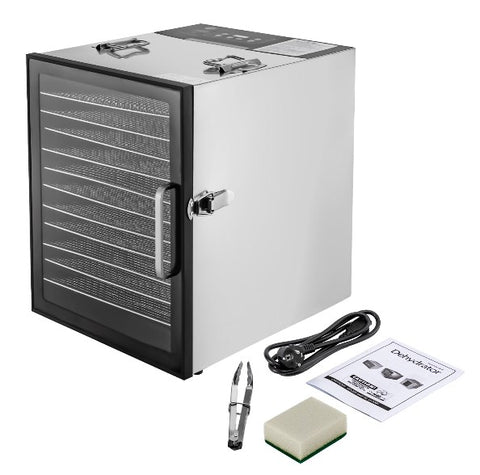 Disidratatore alimentare , 800 W, in Acciaio inox, per alimenti, verdure, carne, frutta (12 scomparti)