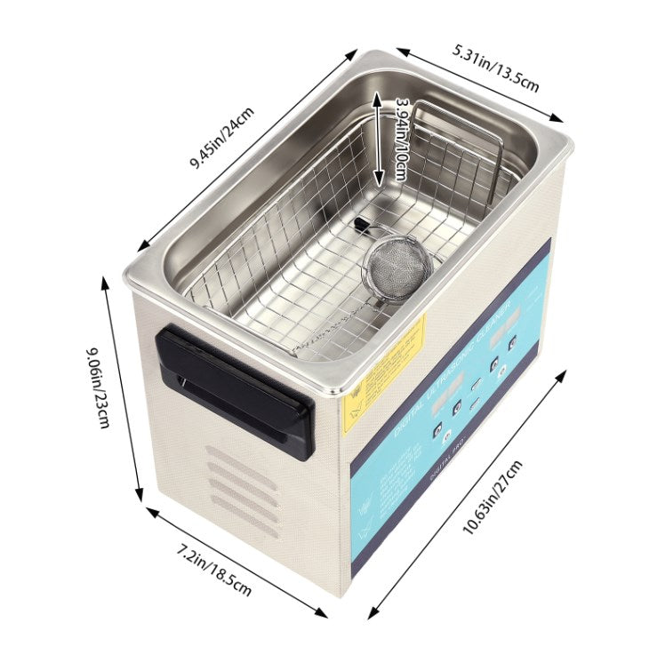 Pulitore ad ultrasuoni, Macchina per la pulizia ad ultrasuoni professionale in acciaio inox 304,120W 40kHz, per protesi dentarie gioielli occhiali