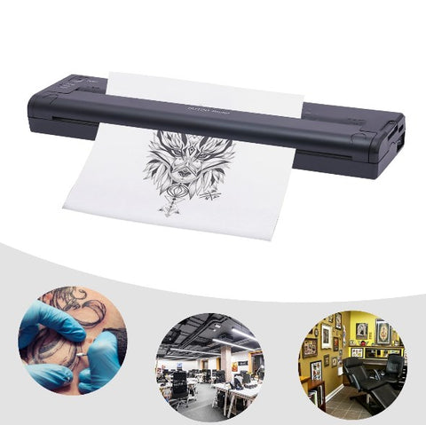 Thermal Printer Mini Portable Tattoo Transfer Macchina per documenti, USB, colore nero, per auto, ufficio, casa