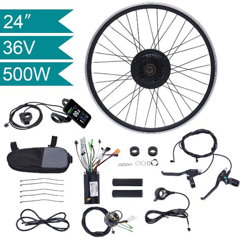 Kit di conversion da 24 pollici Ebike 36 V 500 W bicicletta elettrica per mountain bike da 24 a 27 pollici, City bike