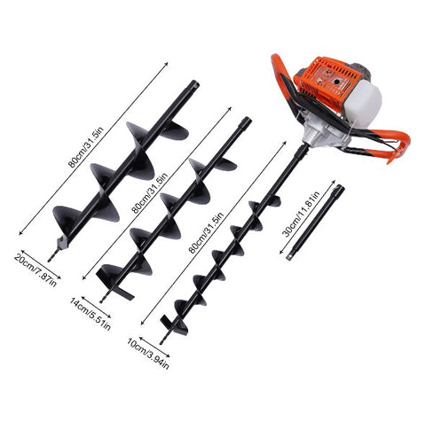 Trapano a benzina a 2 tempi 71 CC a benzina,trivella a trivella a coclea a benzina a 3 tempi 3 punte