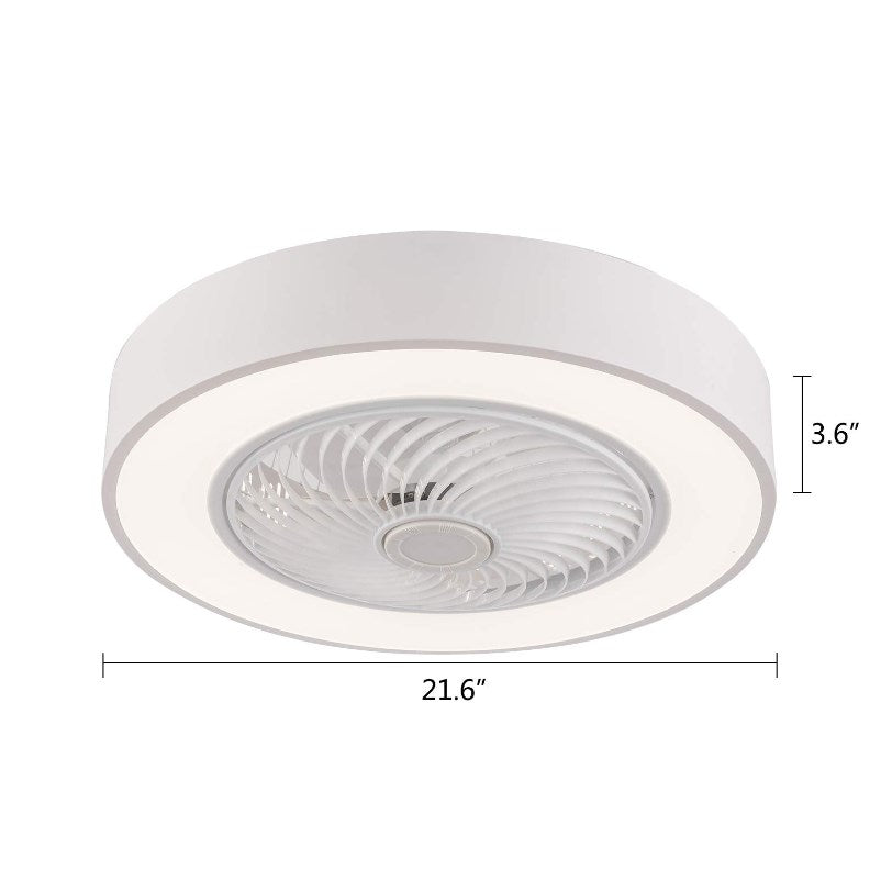 Ventilatore da soffitto con illuminazione e telecomando 48W Velocità del vento dimmerabile Ventilatore da soggiorno moderno