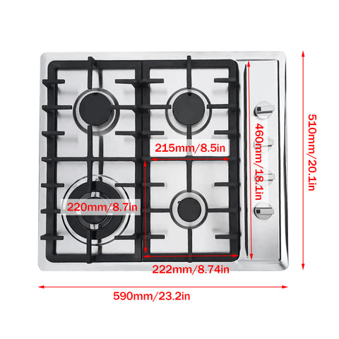 CNCEST 23 4 bruciatore gas piano cottura in acciaio inox