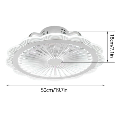 Ventilatore da soffitto a led moderno da 36 W 50 cm con illuminazione con il telecomando.