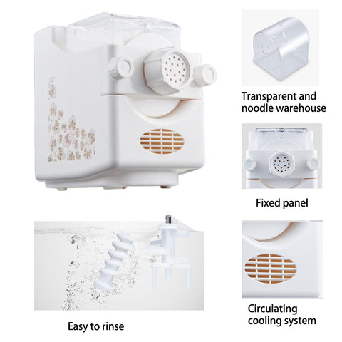 Macchina per Pasta Elettrica Macchina per la Pasta Macchina per Pasta Automatica con 9 Forme di Tagliatella Bianca