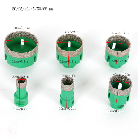 6 punte diamantate, set di punte diamantate M14, sega a tazza + 2 seghe circolari