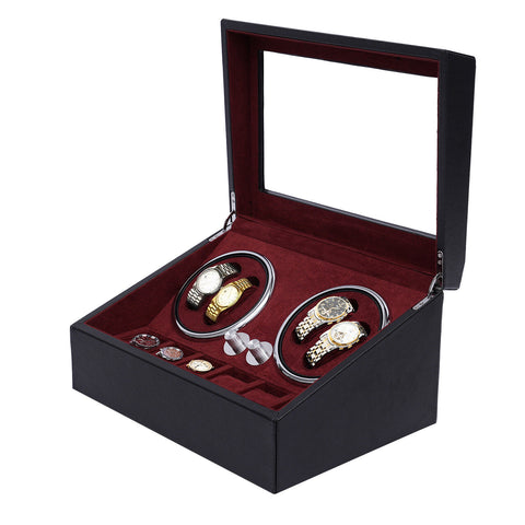 Luxury Watch Winder Watch Winder 4+6 Orologi Automatic Watch Box Nero