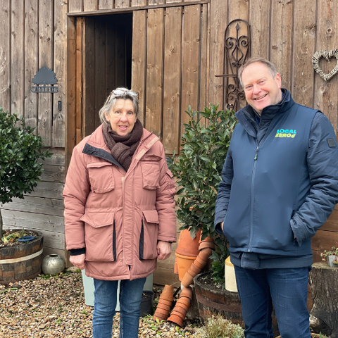 David Hall and Tina Wells pictured outside the Oaktrack Farm Shop