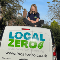 Francesca Hall sits on top of the Local Zero electric delivery van