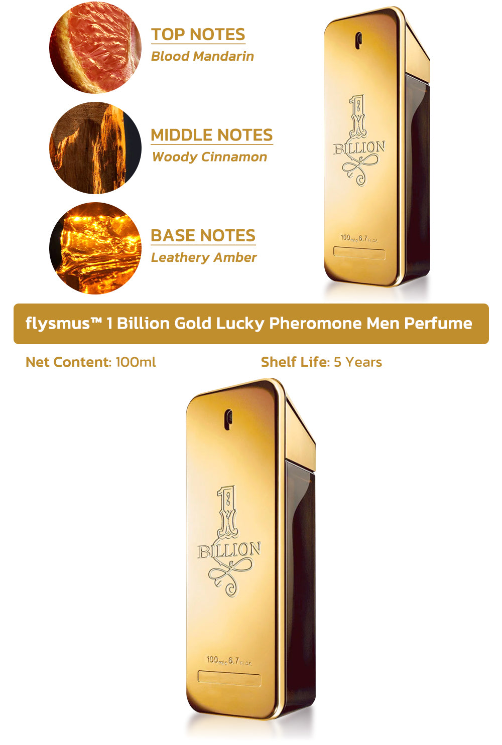 CC™ 1 Billion Gold Lucky Pheromone Men Perfume - Moonqo Store