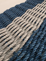 Lobster Rope Mat Navy Blue and Light Gray