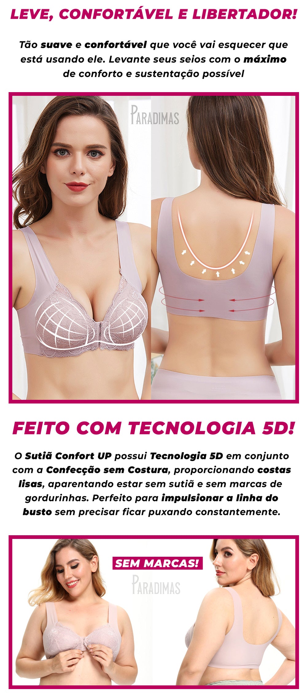 Sutiã Confort UP Renda (Compre 1 Leve 2)