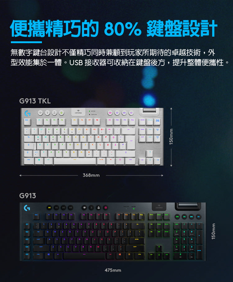 G913 TKL LIGHTSPEED RGB Mechanical Gaming Keyboard – Logitech Club