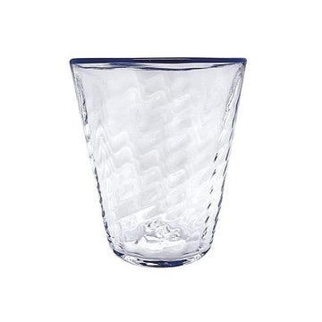 Urchin Texture Highball Glass, Cobalt Rim | Mariposa Glassware