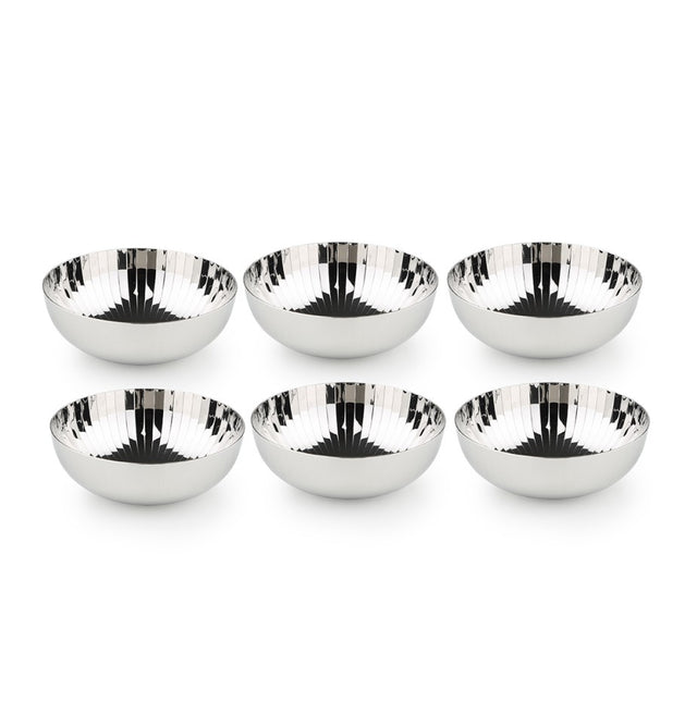 Royal Lapiz Dinner & Quarter Plates Set Of 6 Pieces In Stainless