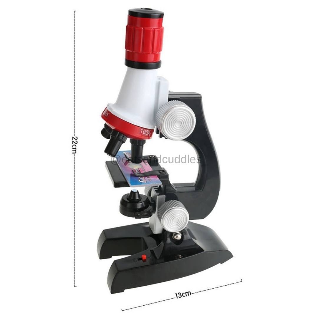 PBOX LED 100X, 400x, and 1200x Magnification Beginner Microscope Science Kits for Kids