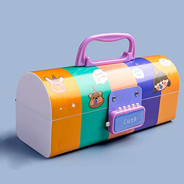 4563 Metal Pencil Box, Pencil Case Double Compartment for Kids Station —  Deodap