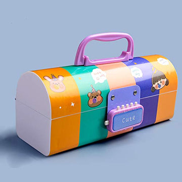 WISHKEY Cartoon Printed Metal Pencil Box for Kids