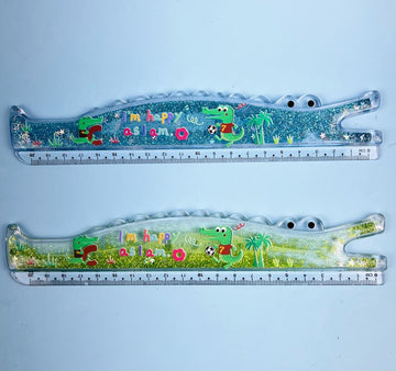 Sparkling Fun for Kids: 20cm Transparent Ruler with Glitter Water in S